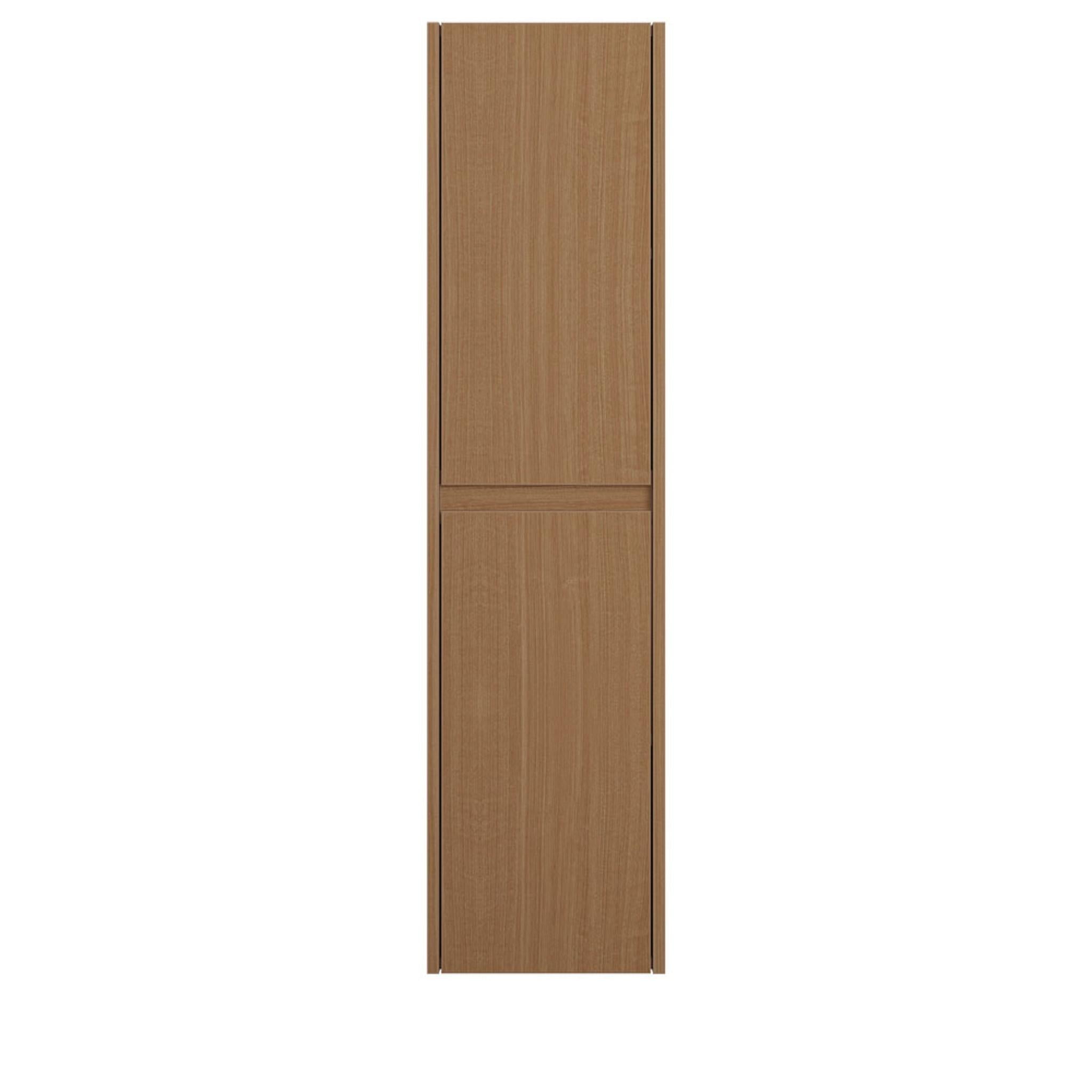 FIENZA EDGE WALL HUNG TALL BOY ON KICKBOARD WALNUT 350X1520MM