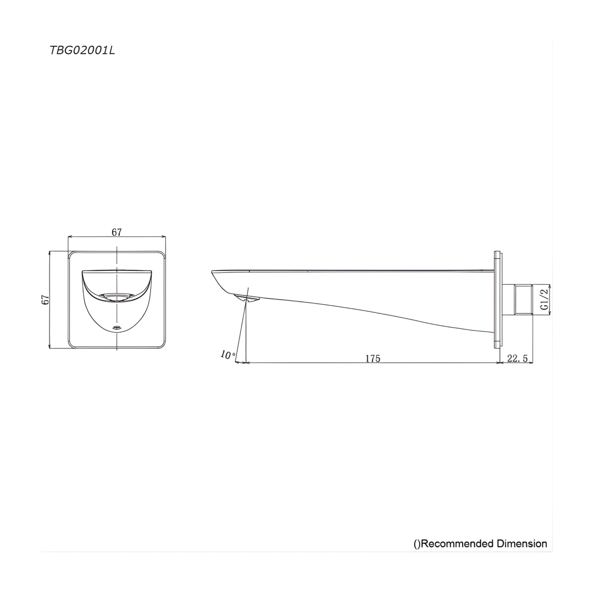 TOTO GA BATH SPOUT 175MM CHROME
