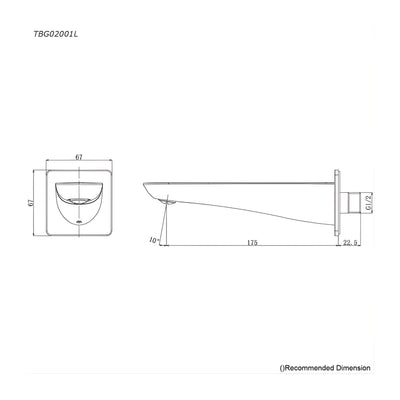 TOTO GA BATH SPOUT 175MM BRUSHED NICKEL