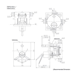 TOTO Z WALL MIXER WITH DIVERTER FULL KIT 135MM CHROME