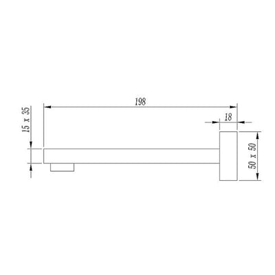 INSPIRE TARAN BATH SPOUT MATTE BLACK