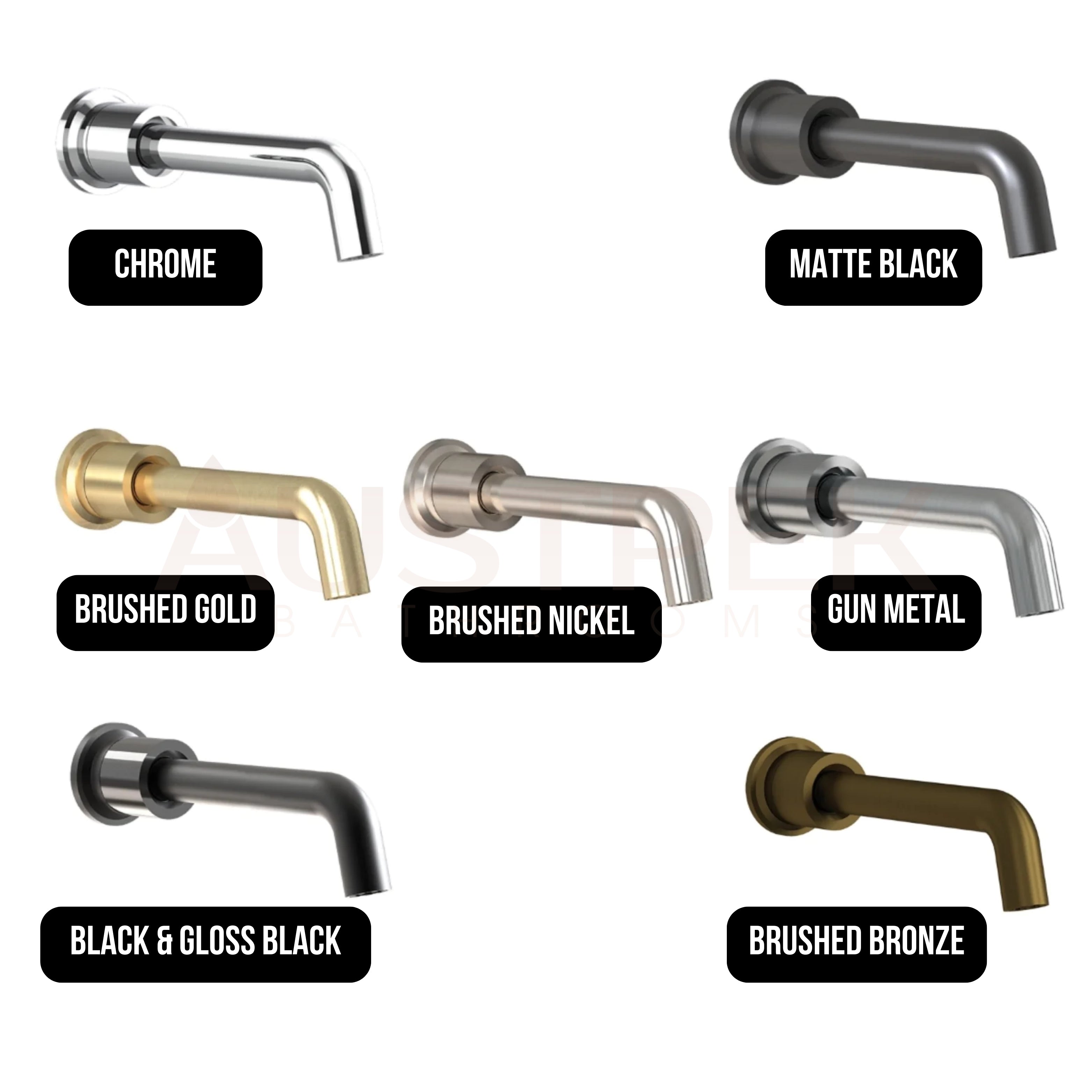 FELTON TATE WALL MOUNTED SPOUT 220MM GUN METAL