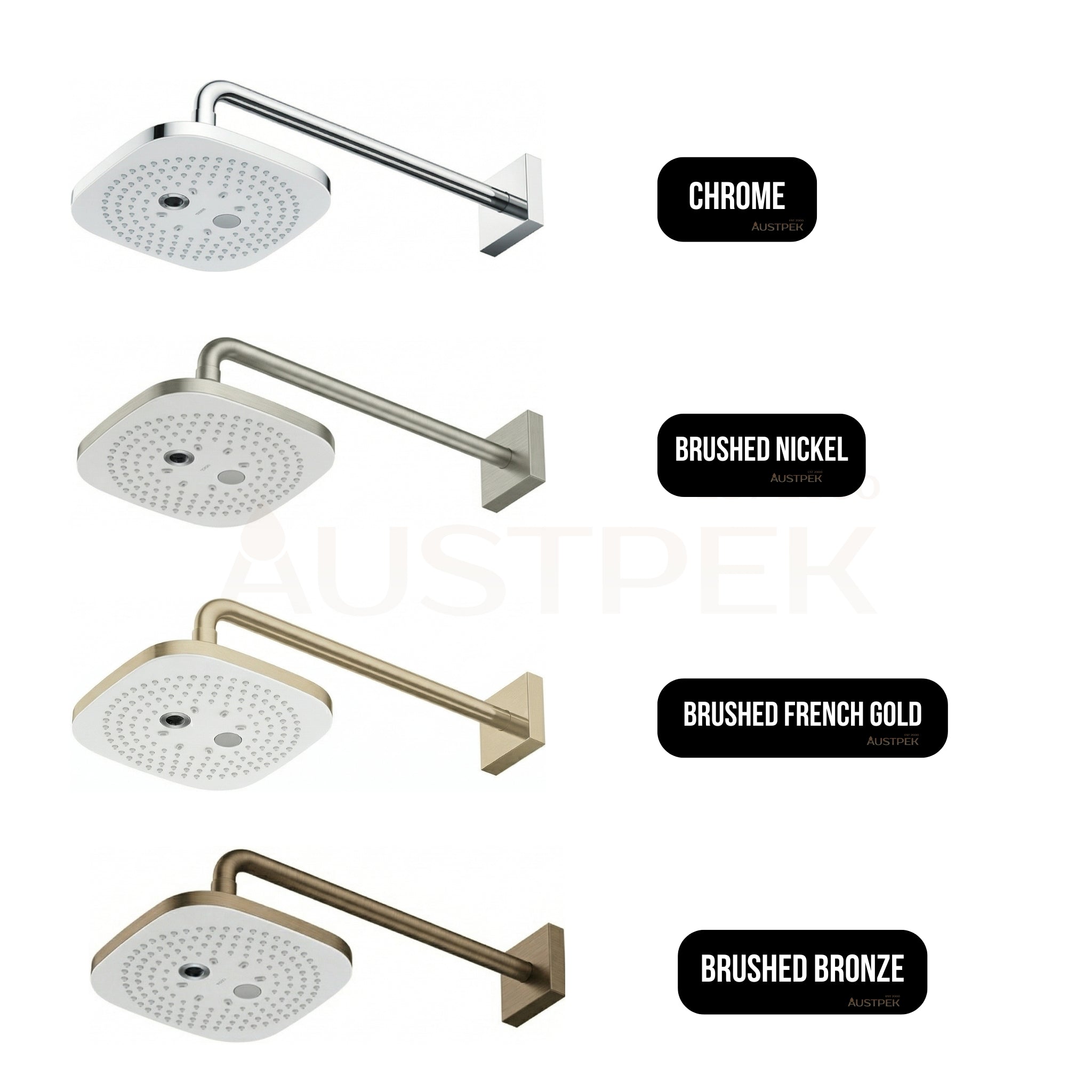 TOTO G SELECTION SQUARE SHOWER HEAD WITH SHOWER ARM 220MM CHROME