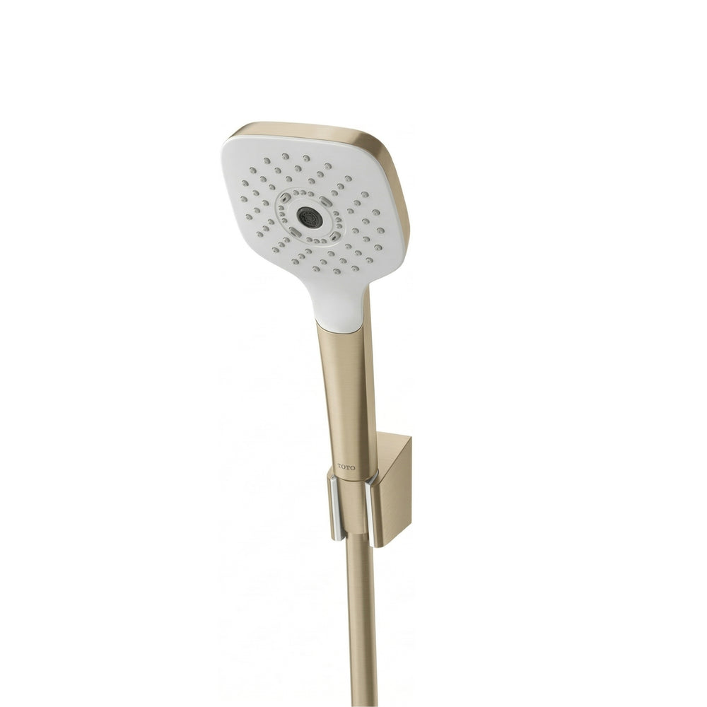 TOTO G SELECTION SQUARE 1-MODE HAND SHOWER WITH HOSE 110MM BRUSHED FRENCH GOLD