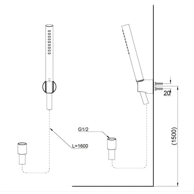 TOTO G SELECTION CYLINDER HAND SHOWER BRUSHED NICKEL