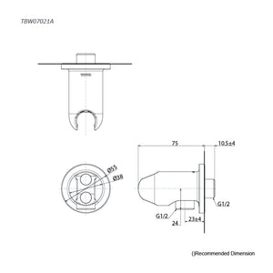 TOTO G SELECTION ROUND WALL OUTLET WITH SHOWER HANGER CHROME