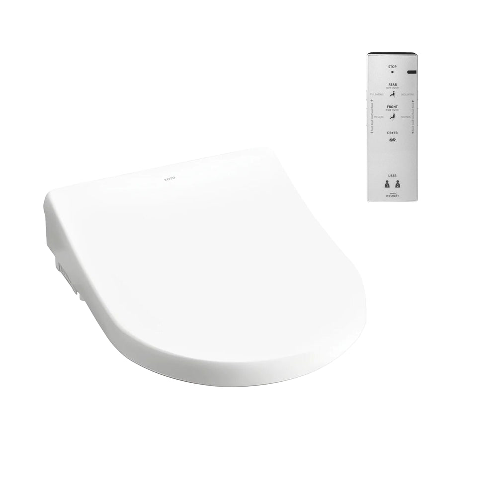 TOTO S7 WASHLET WITH REMOTE CONTROL AND AUTOLID D-SHAPE GLOSS WHITE