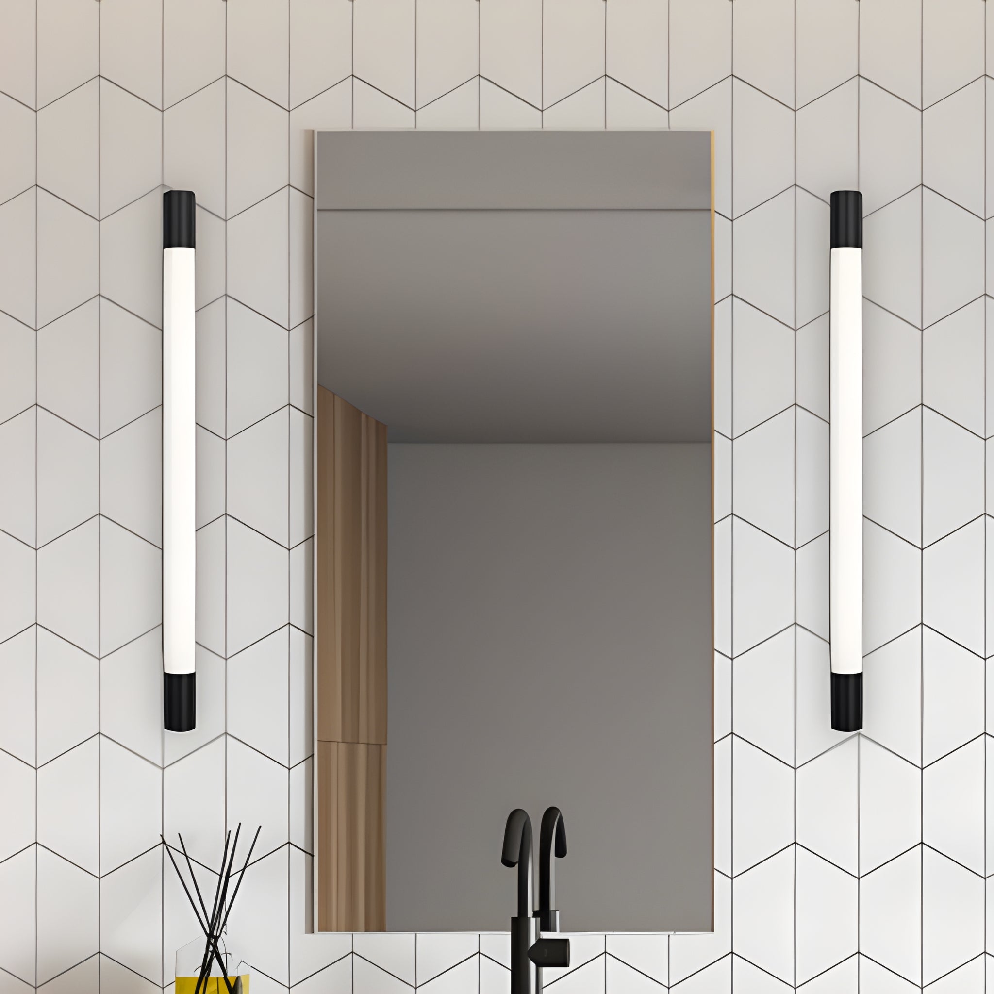 TELBIX ORAS 18W LED WALL BRACKET OPAL BLACK 665MM