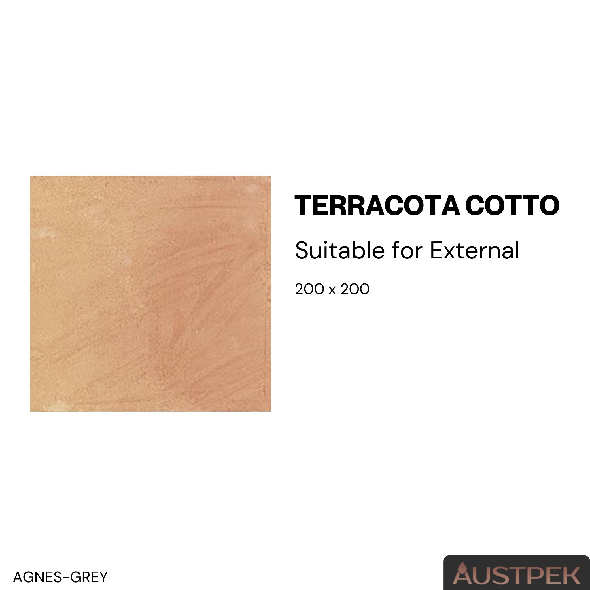 DUNE CERAMICA TERRACOTA COTTO MATTE 200X200MM SQUARE TILE (PER BOX)