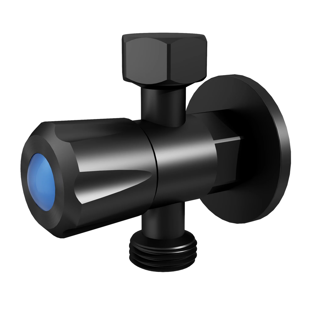 AMOZA THREE WAY STOP TAP WITH COVER PLATE MATTE BLACK