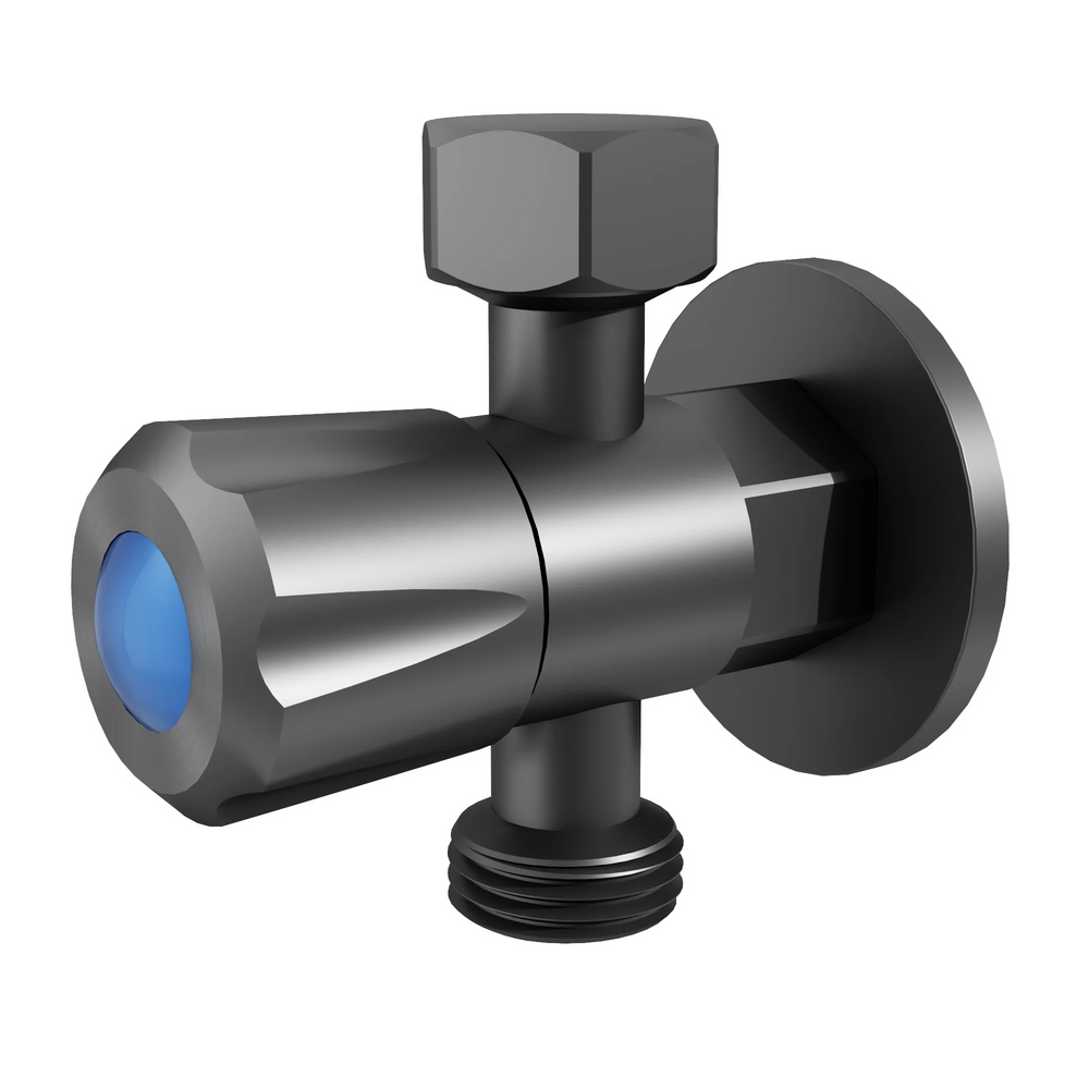 AMOZA THREE WAY STOP TAP WITH COVER PLATE GUN METAL
