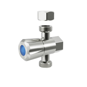 AMOZA THREE WAY STOP TAP WITH BRUSHED STAINLESS STEEL