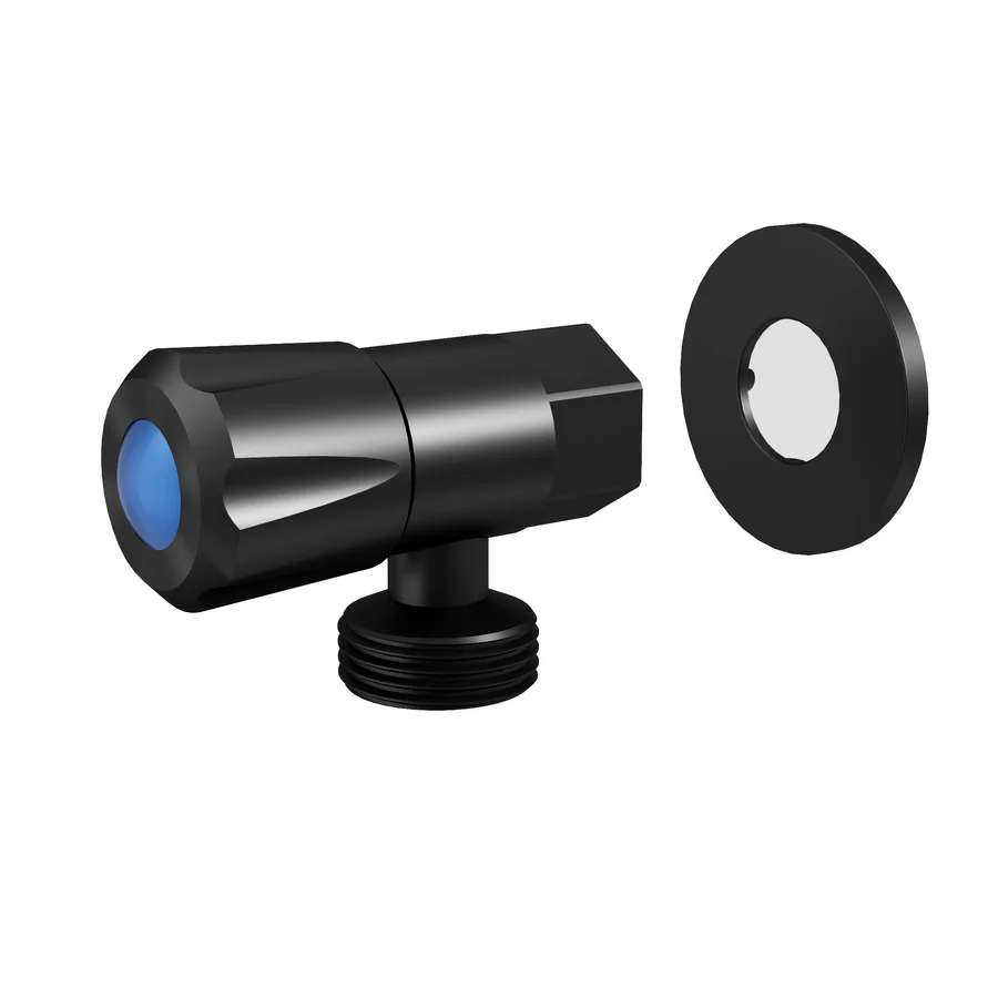 AMOZA WASHING MACHINE TAP WITH COVER PLATE MATTE BLACK