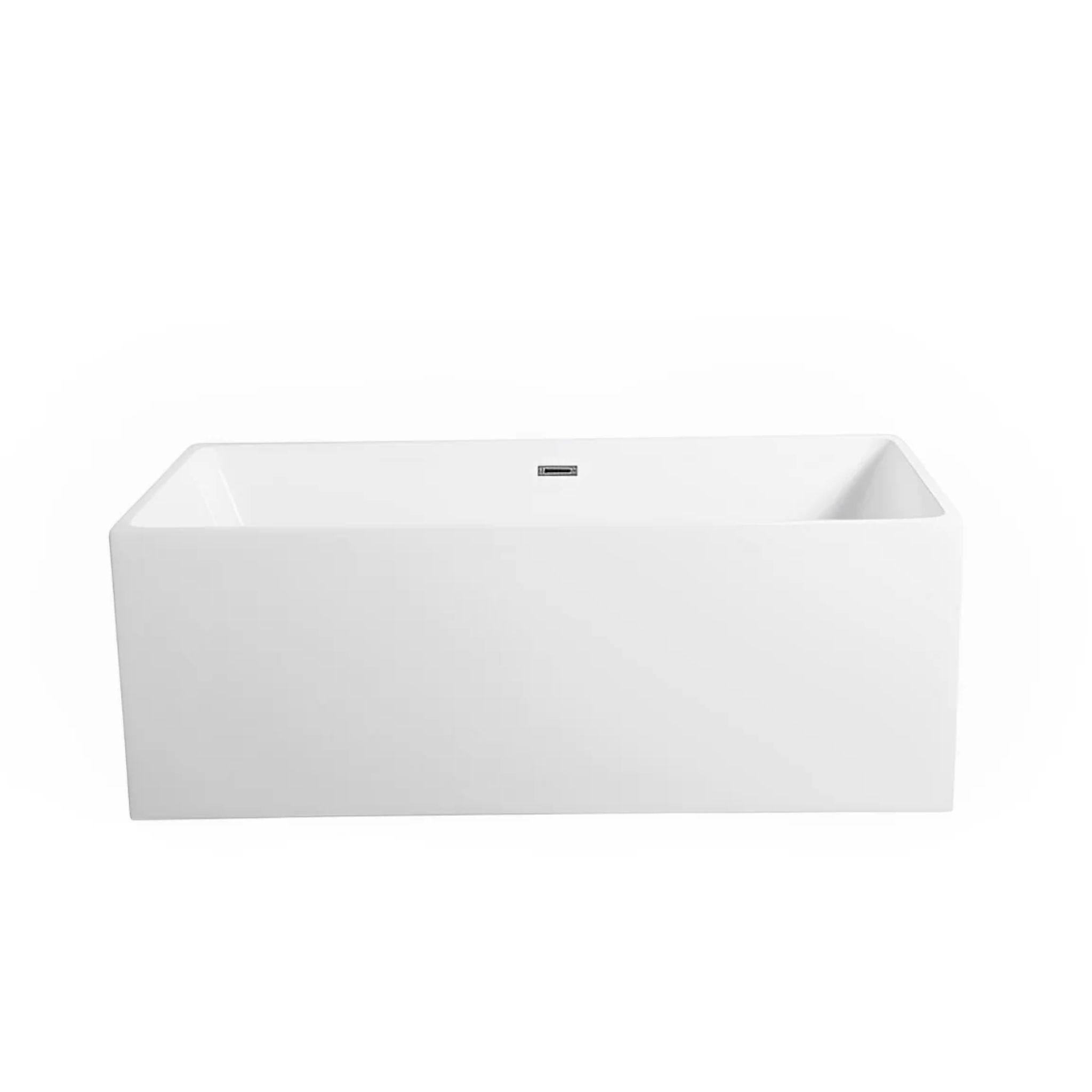 POSEIDON THEO BACK TO WALL BATHTUB GLOSS WHITE (AVAILABLE IN 1400MM AND 1690MM)