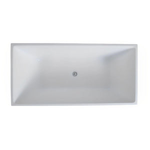 POSEIDON THEO BACK TO WALL BATHTUB NON OVERFLOW MATTE WHITE (AVAILABLE IN 1400MM, 1500MM AND 1700MM)