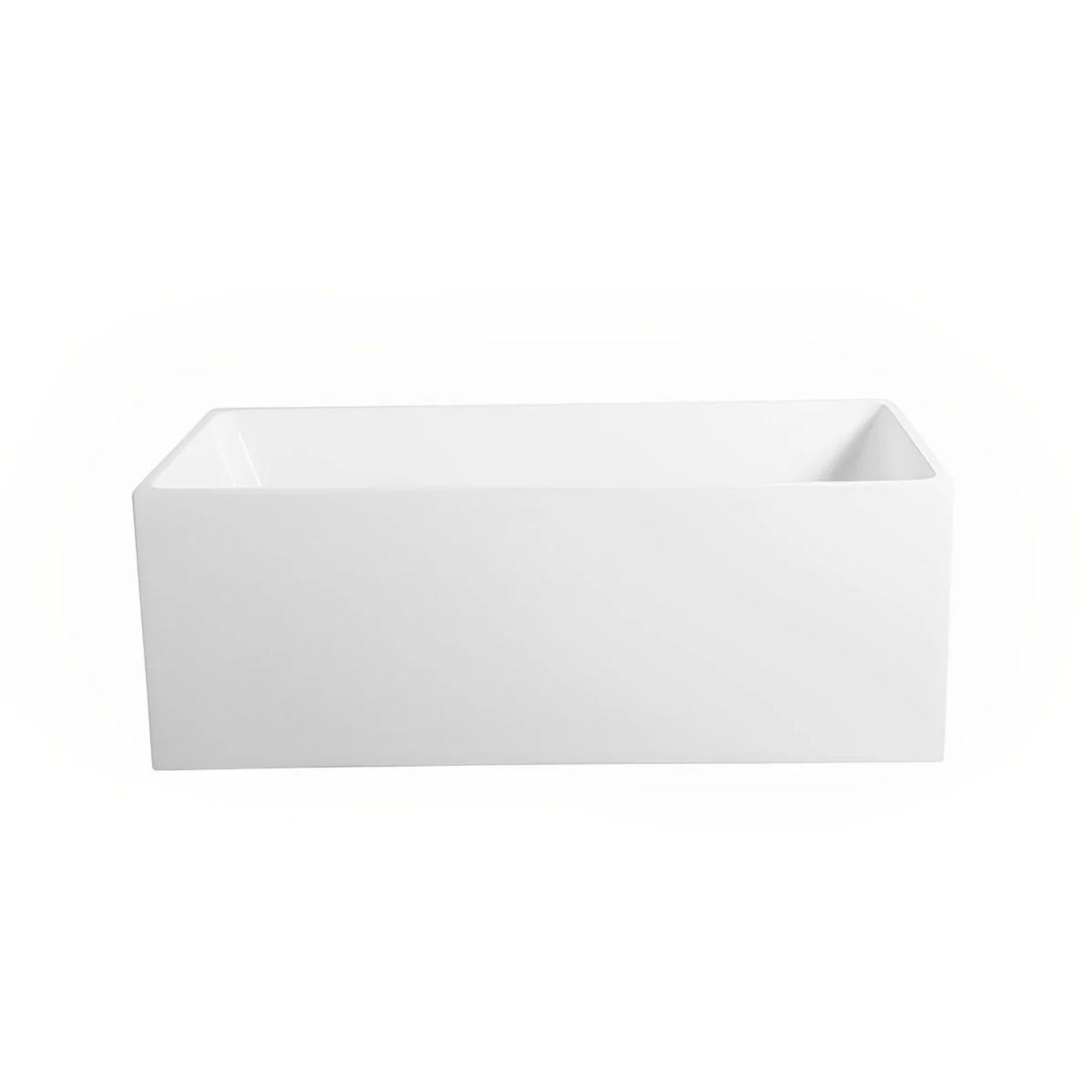 POSEIDON THEO BACK TO WALL BATHTUB NON OVERFLOW MATTE WHITE (AVAILABLE IN 1400MM, 1500MM AND 1700MM)