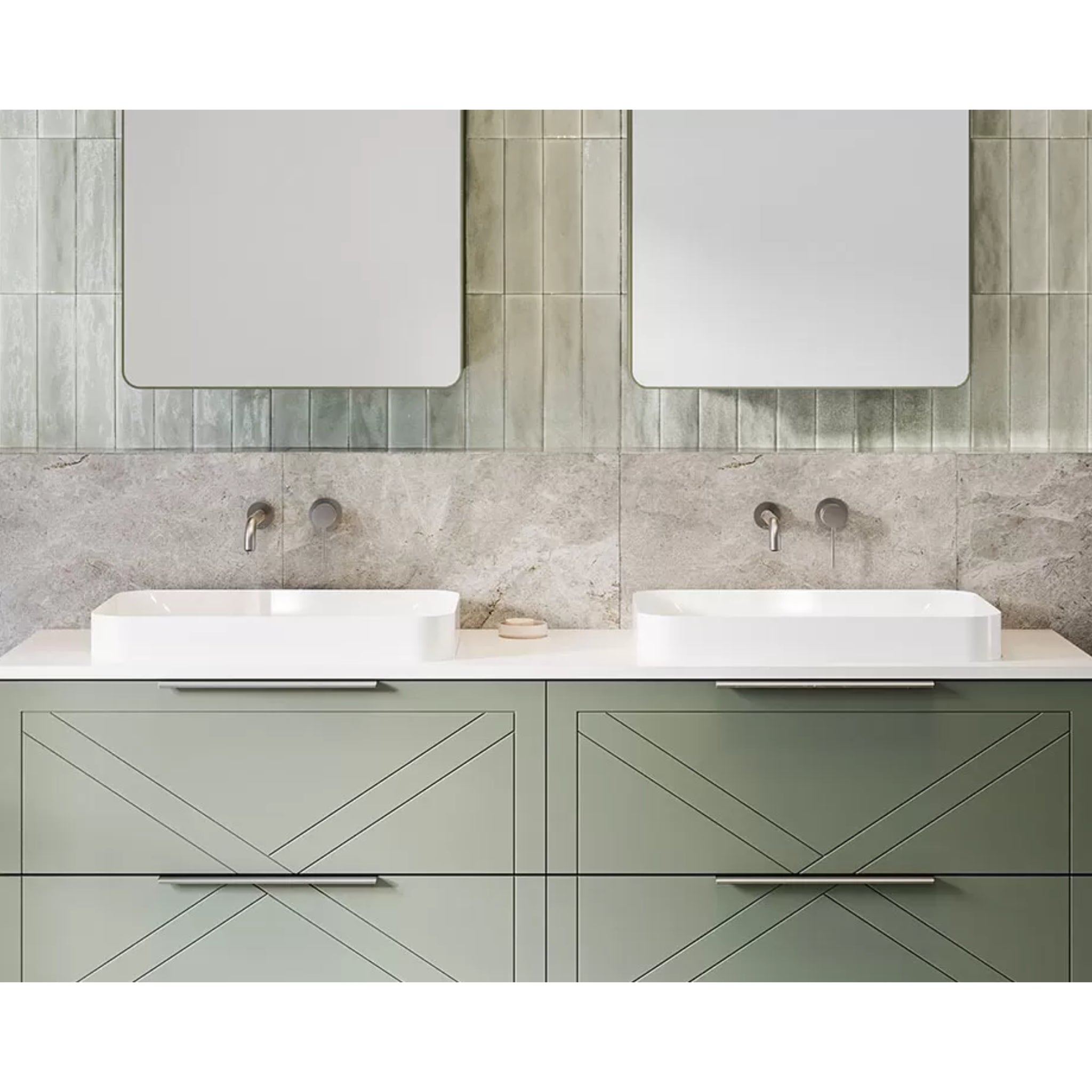 TIMBERLINE ROME INSET CERAMIC BASIN GLOSS WHITE 600MM