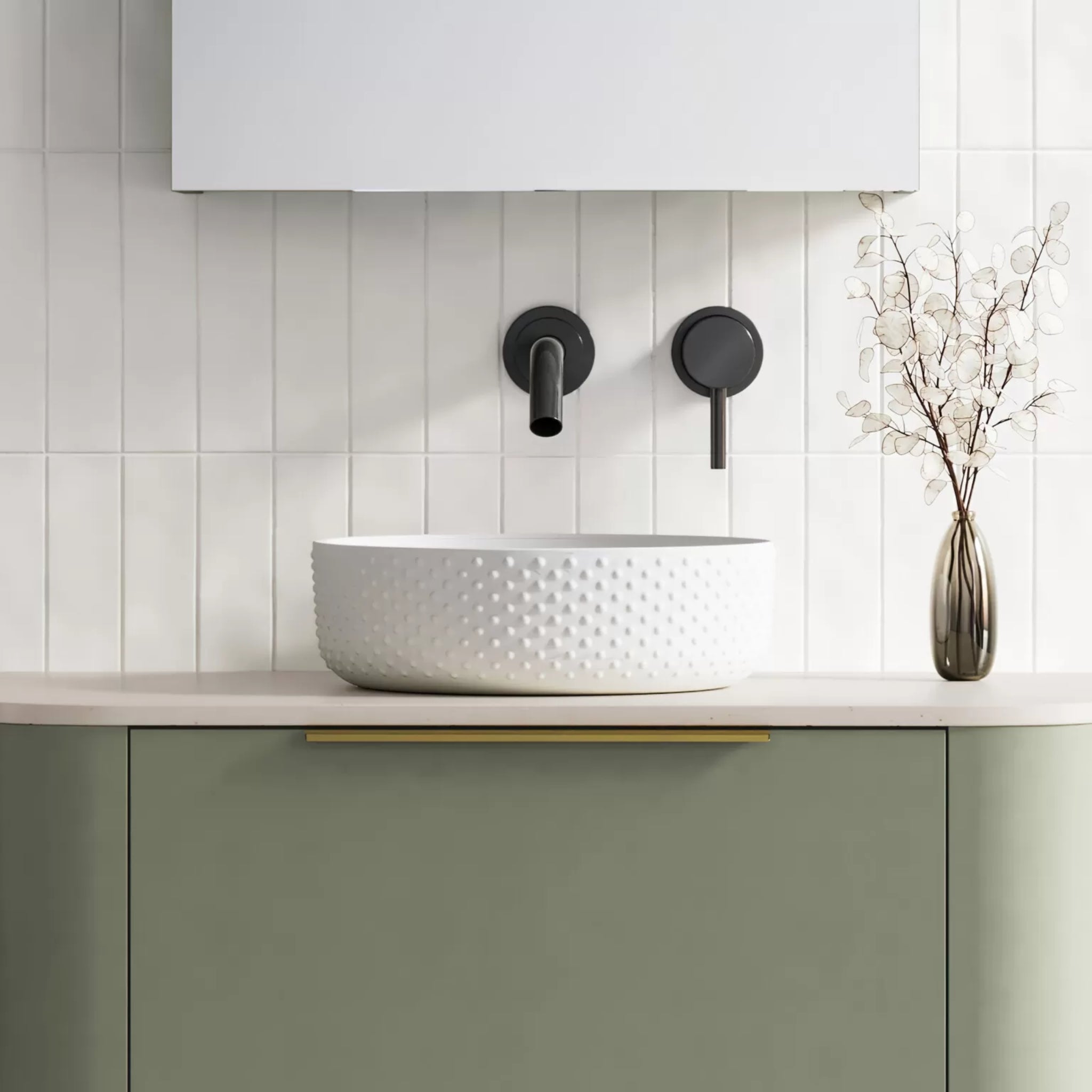TIMBERLINE ALLURE DIMPLE ABOVE COUNTER BASIN MATTE WHITE 360MM