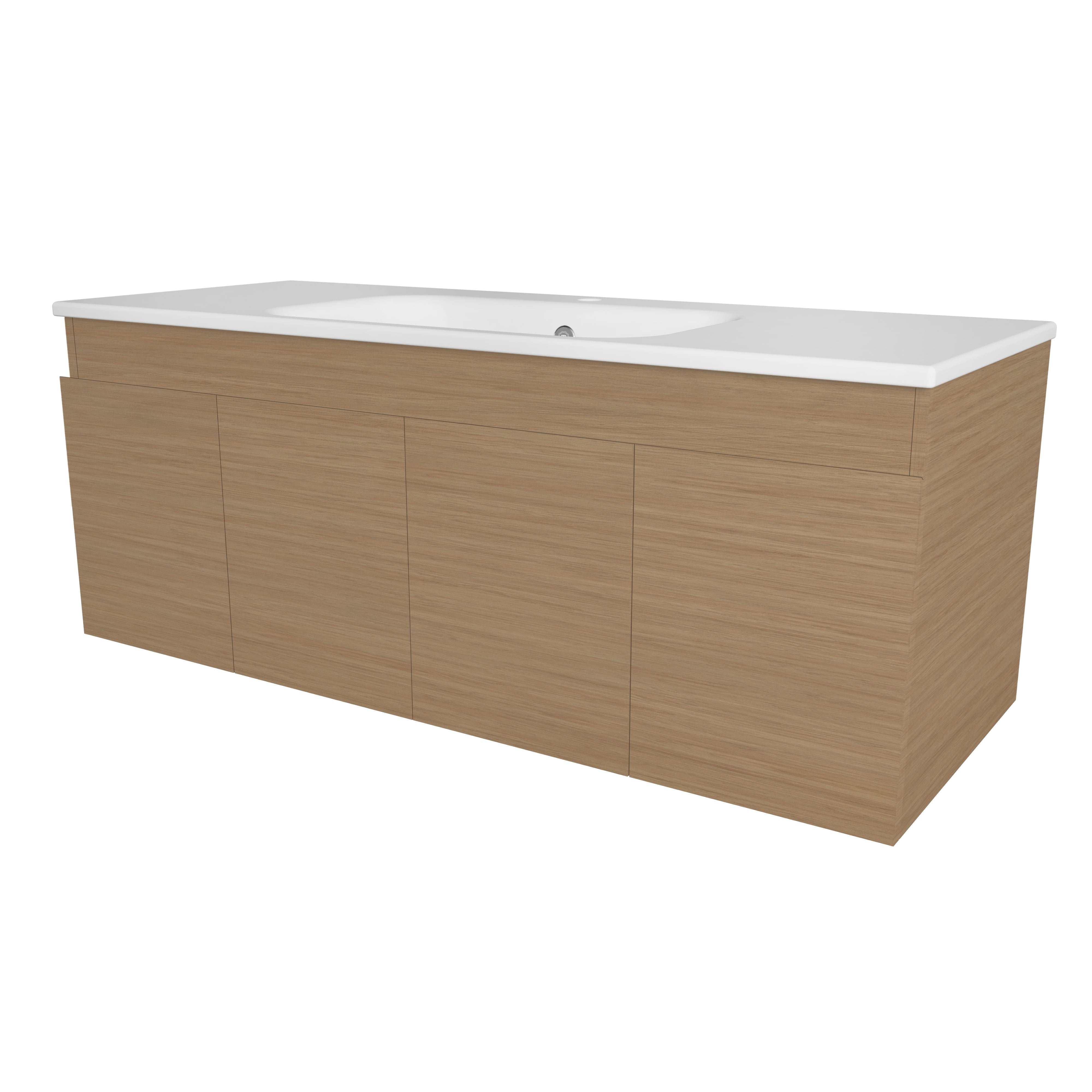 TIMBERLINE ROCKFORD PRIME OAK WOODMATT 1200MM SINGLE BOWL WALL HUNG VANITY