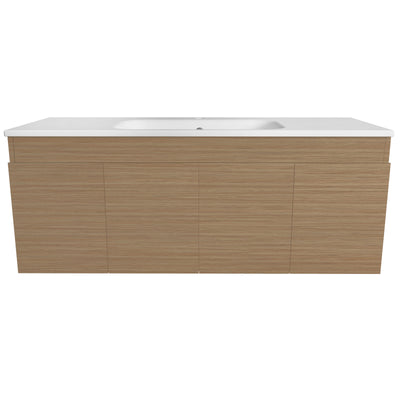 TIMBERLINE ROCKFORD PRIME OAK WOODMATT 1200MM SINGLE BOWL WALL HUNG VANITY