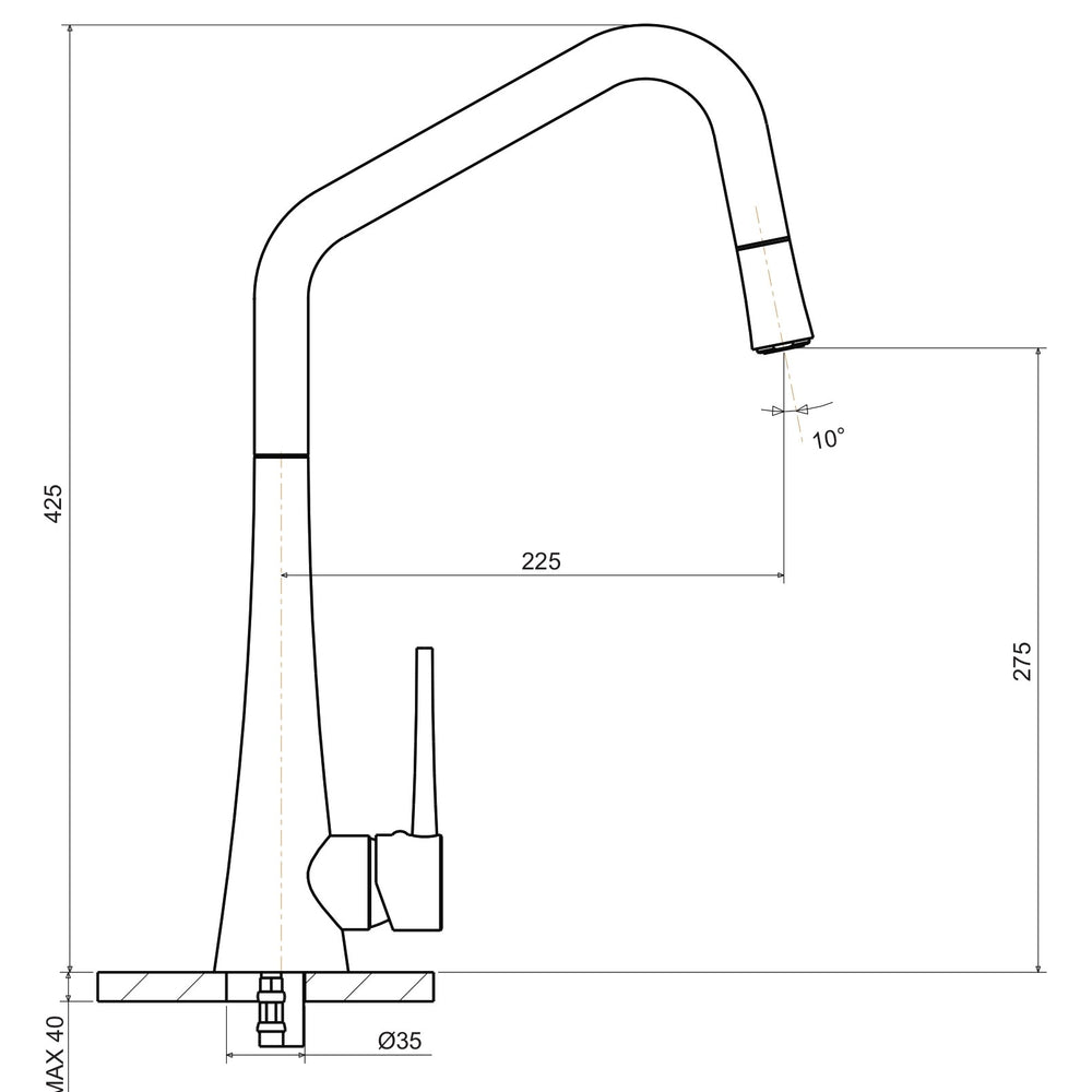 ARMANDO VICARIO LEAD FREE TINK-D PULL-OUT SINK MIXER BLACK