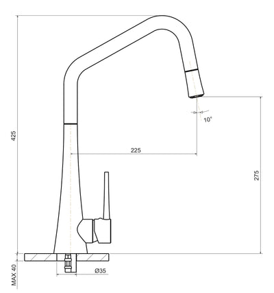 ARMANDO VICARIO TINK-D PULL-OUT SINK MIXER WHITE