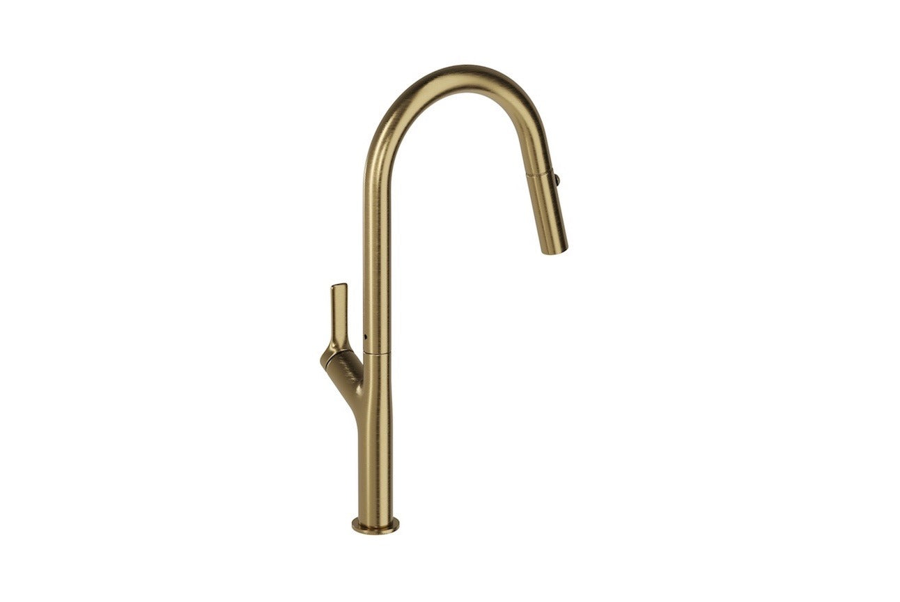 LINSOL TISH PULL-OUT SINK MIXER 463MM BRUSHED BRASS