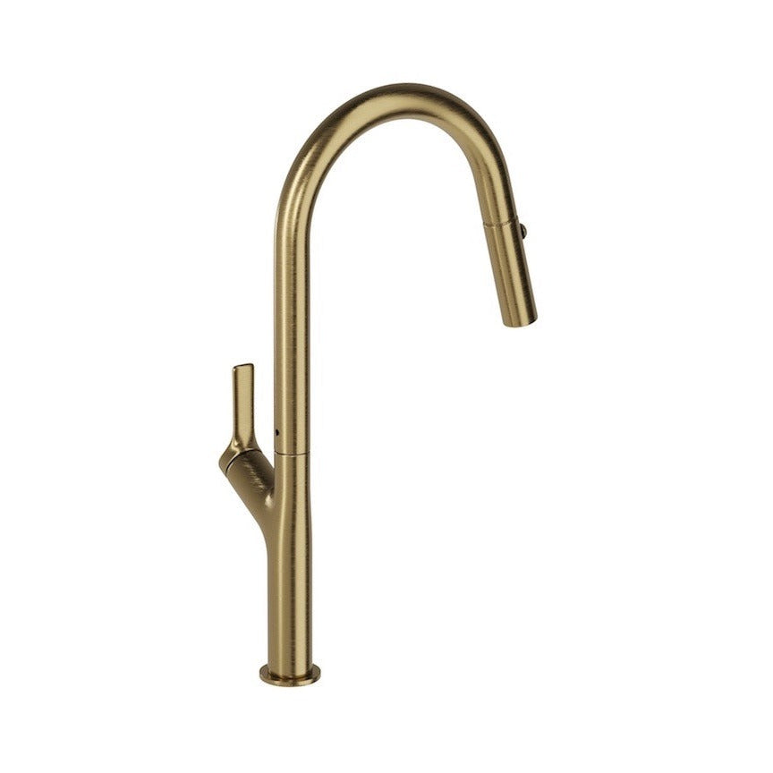LINSOL TISH PULL-OUT SINK MIXER 463MM BRUSHED BRASS