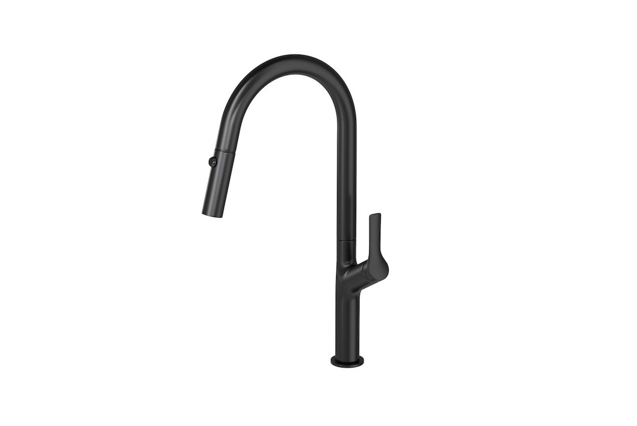LINSOL TISH PULL-OUT SINK MIXER 463MM MATTE BLACK