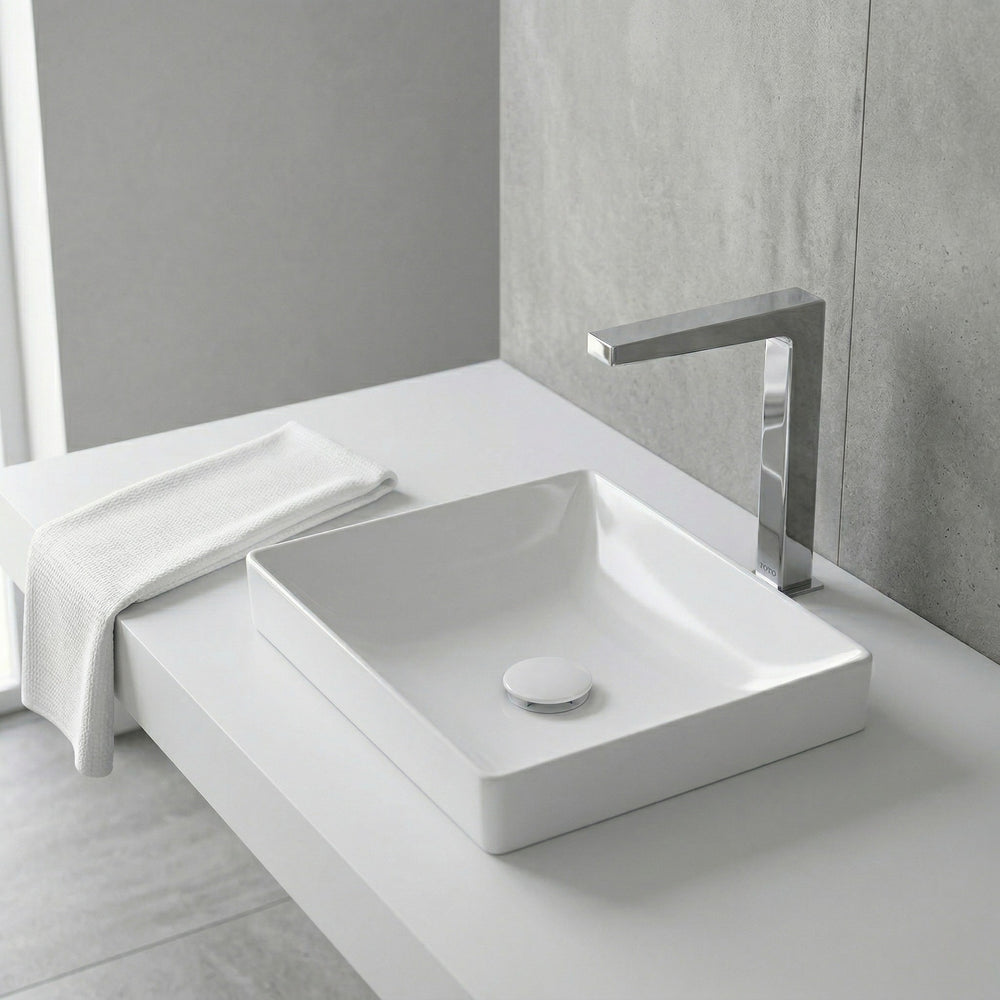 TOTO TOUCHLESS DECK MOUNTED TALL BASIN MIXER 252MM CHROME