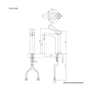 TOTO GO SEMI TALL BASIN MIXER 216MM CHROME