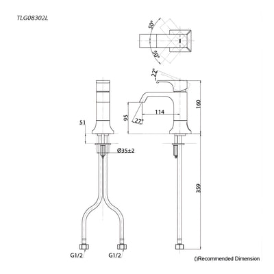 TOTO GC BASIN MIXER 160MM CHROME
