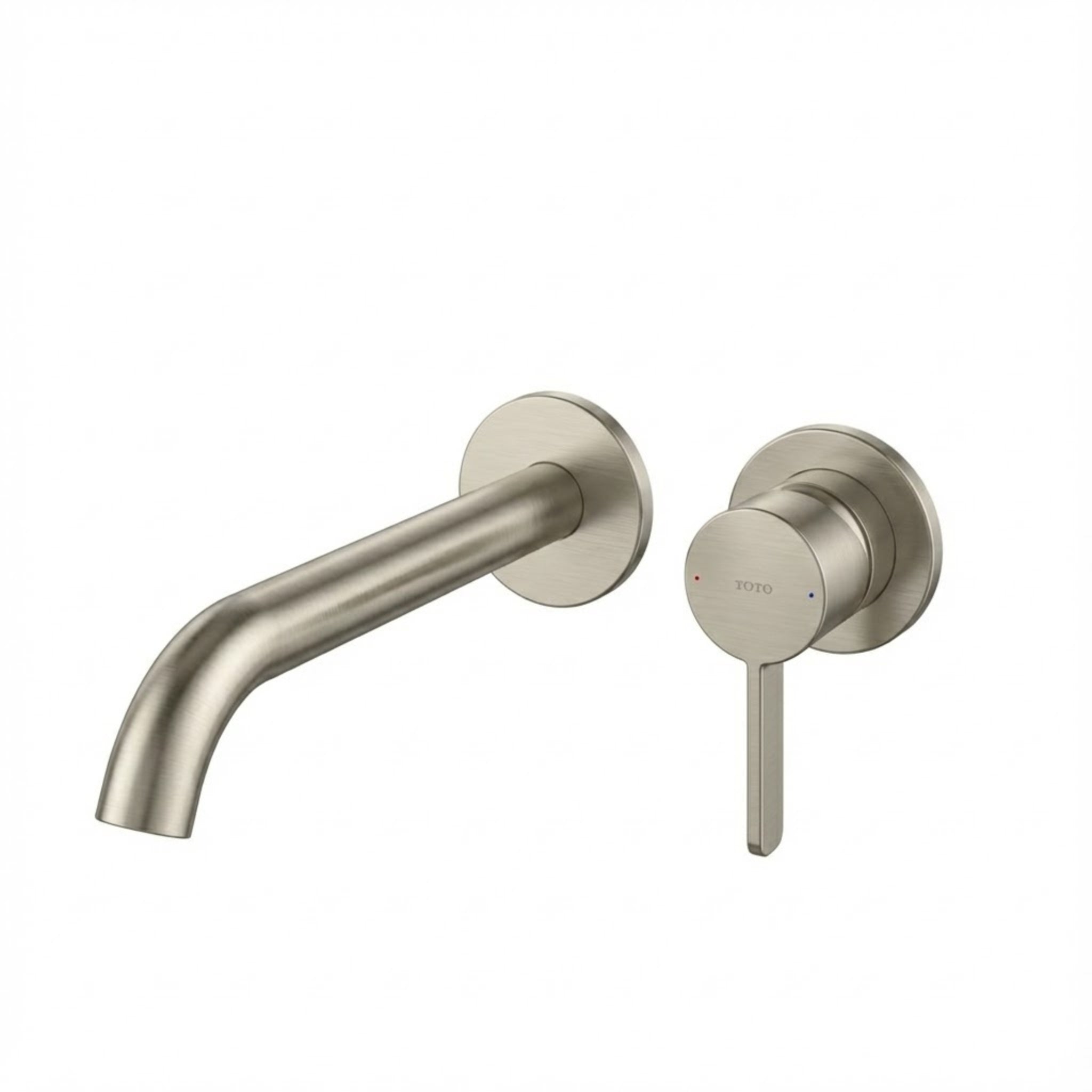 TOTO GF LONG SPOUT WALL BASIN MIXER BRUSHED NICKEL
