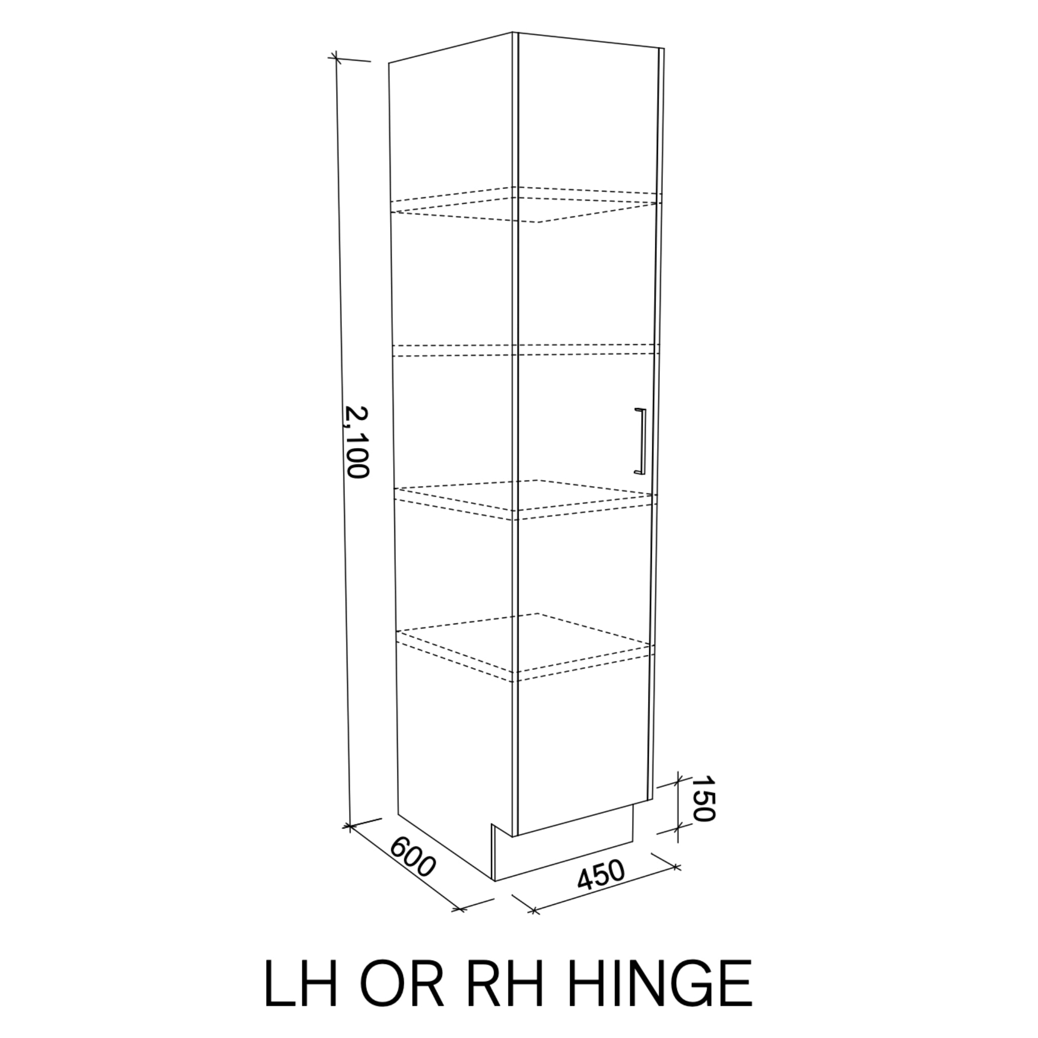 TIMBERLINE CUSTOM LAUNDRY TALL CABINET 2100MM