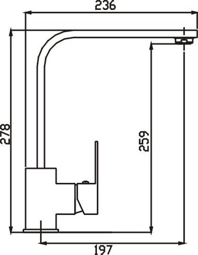 HELLYCAR TONY SINK MIXER 278MM CHROME