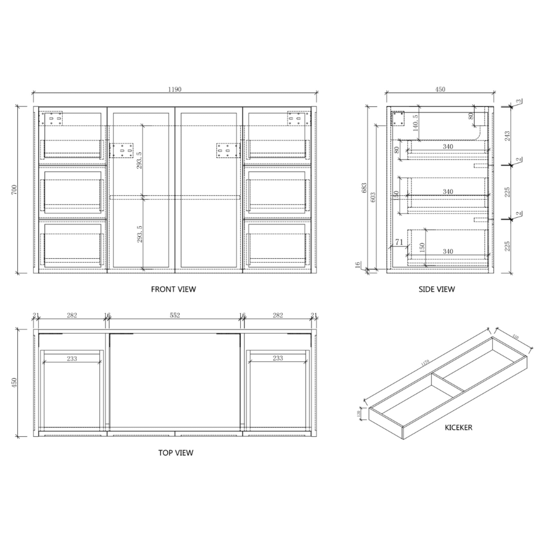 RIVA TOFINO COASTAL OAK 1200MM SINGLE BOWL FLOOR STANDING VANITY