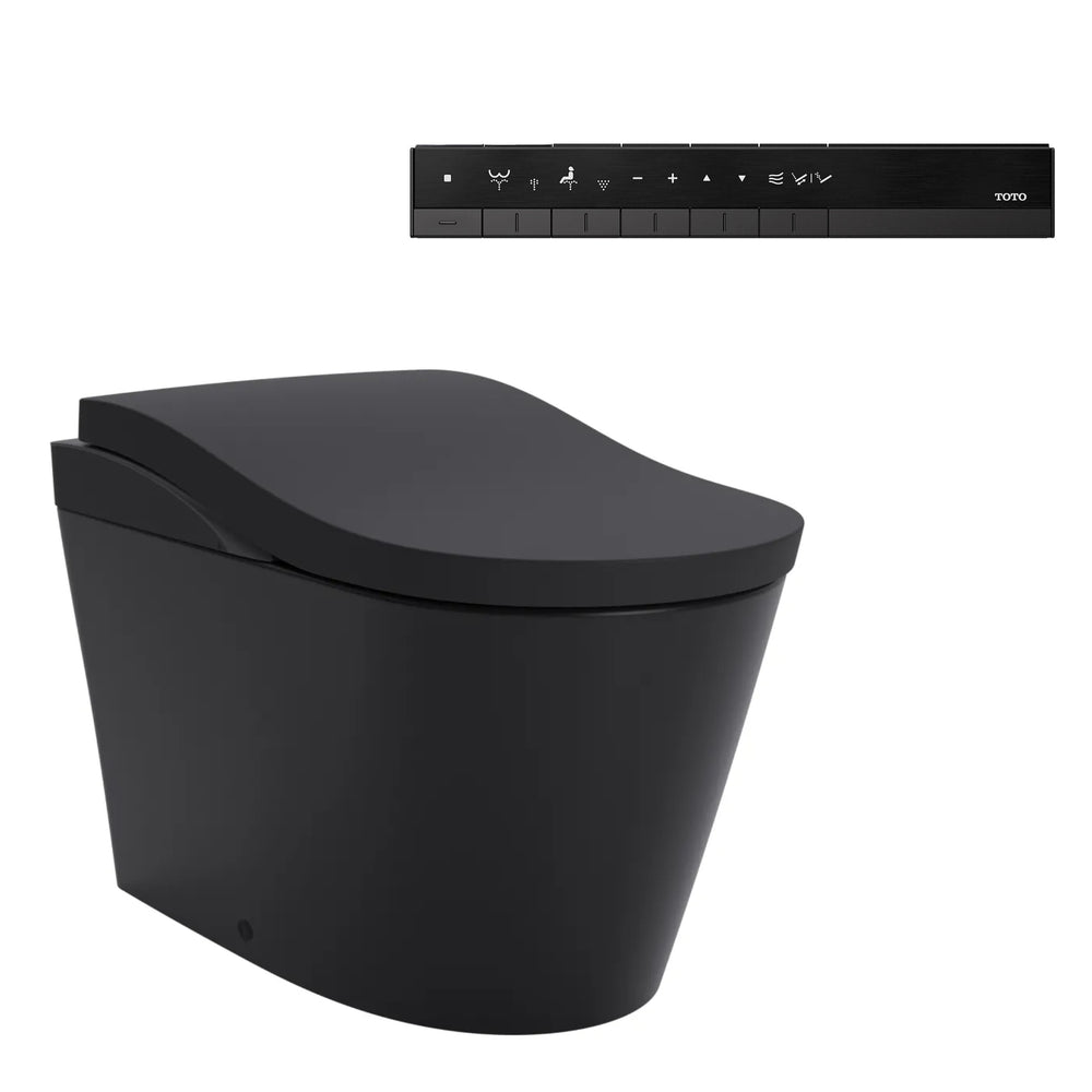 TOTO NEOREST LS INTEGRATED TOILET & REMOTE CONTROLLED WASHLET D-SHAPE MATTE BLACK