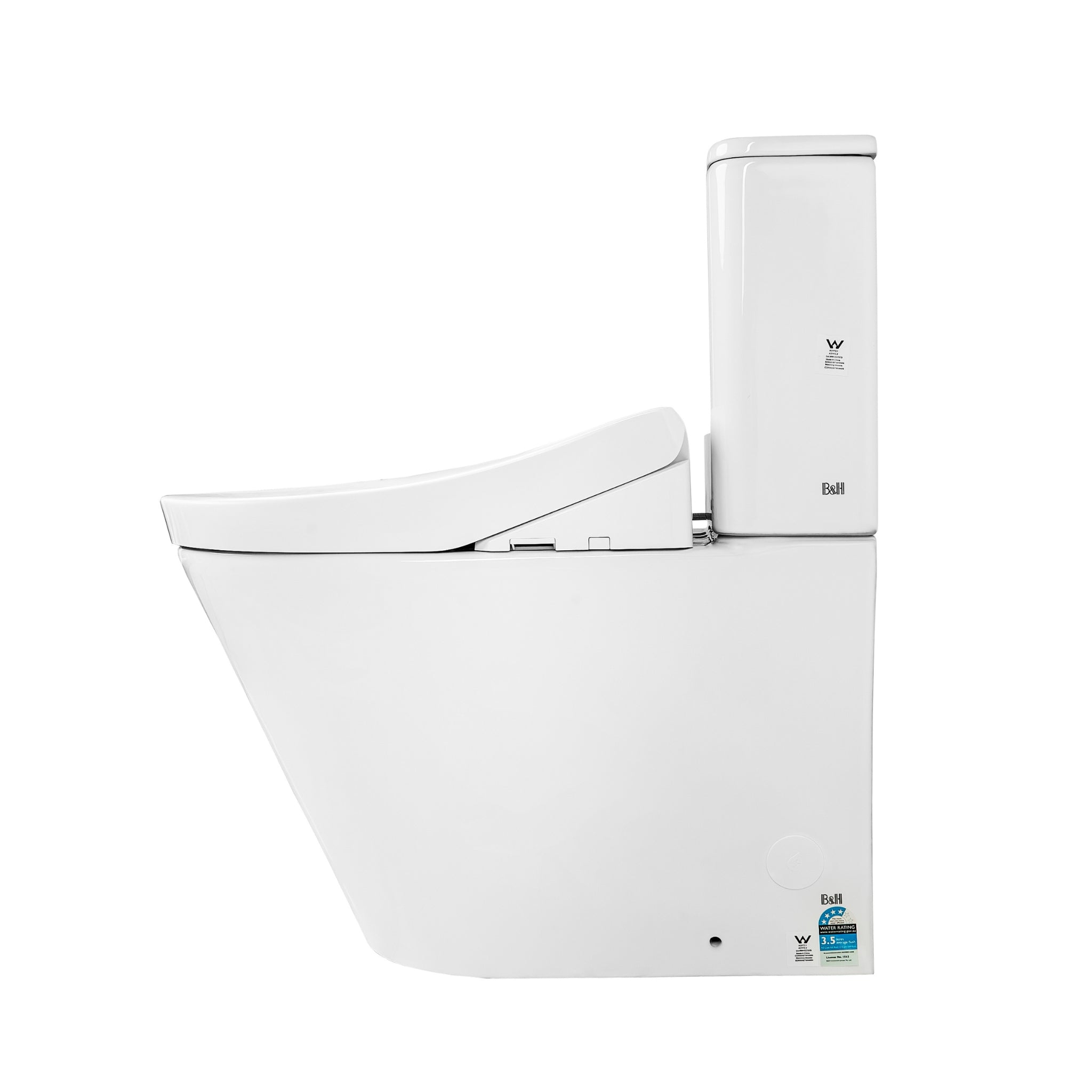 TOTO S2 WASHLET W/ SIDE CONTROL AND B&H DARA BTW TOILET SUITE PACKAGE D-SHAPE GLOSS WHITE