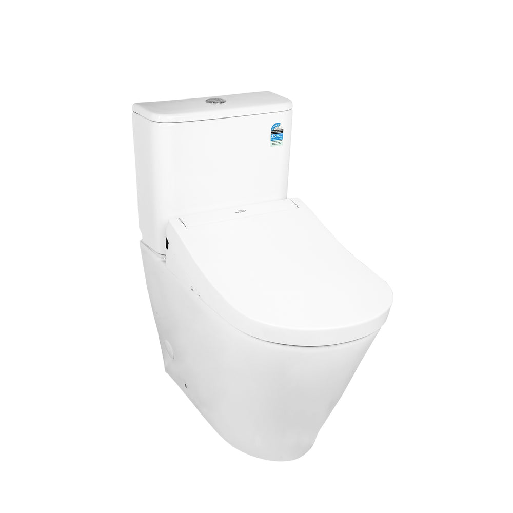 TOTO S5 WASHLET W/ REMOTE CONTROL AND B&H DARA BTW TOILET SUITE PACKAGE D-SHAPE GLOSS WHITE