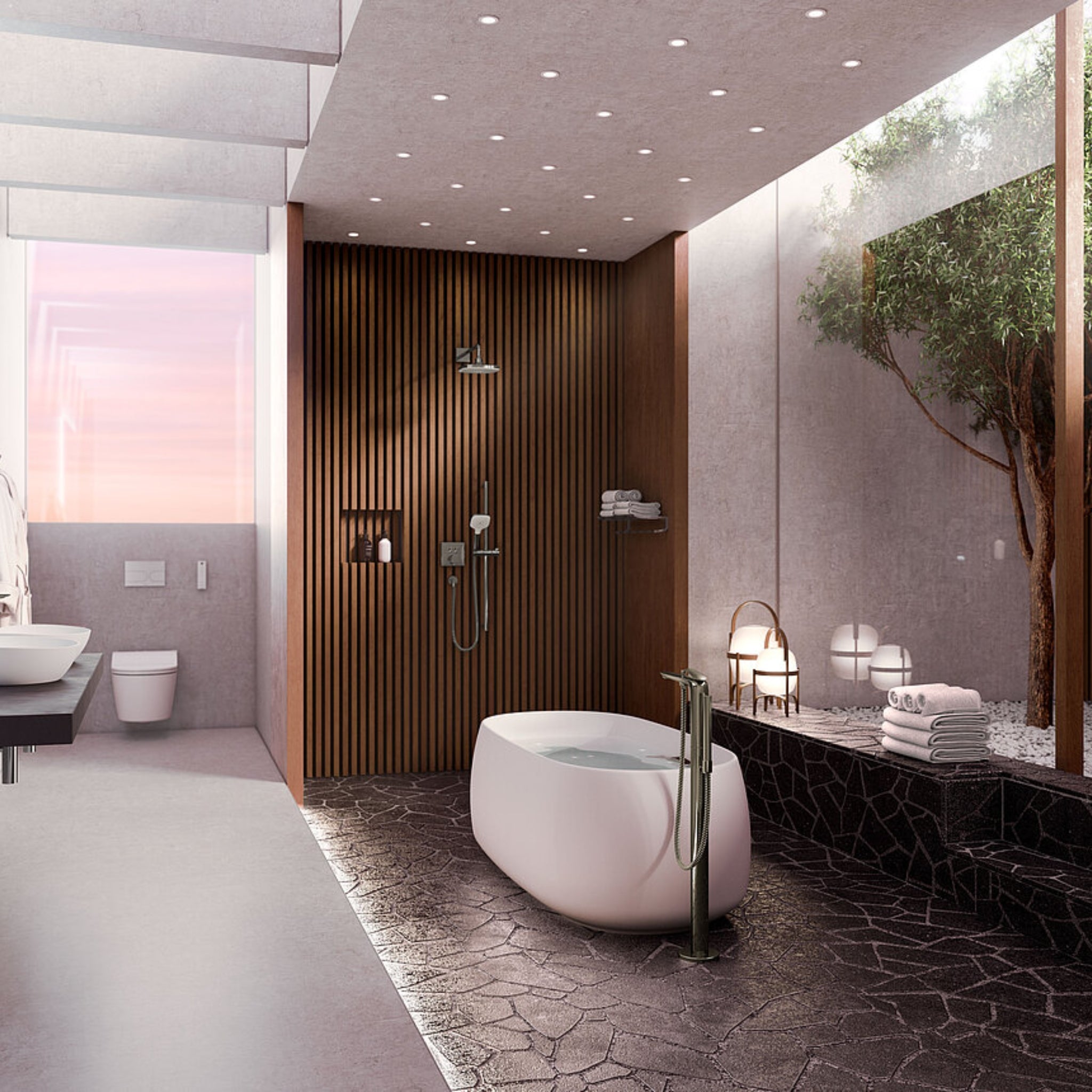 TOTO GALALATO MARBLE OVAL FREESTANDING BATHTUB WITH HANDGRIP MATTE WHITE 1695MM