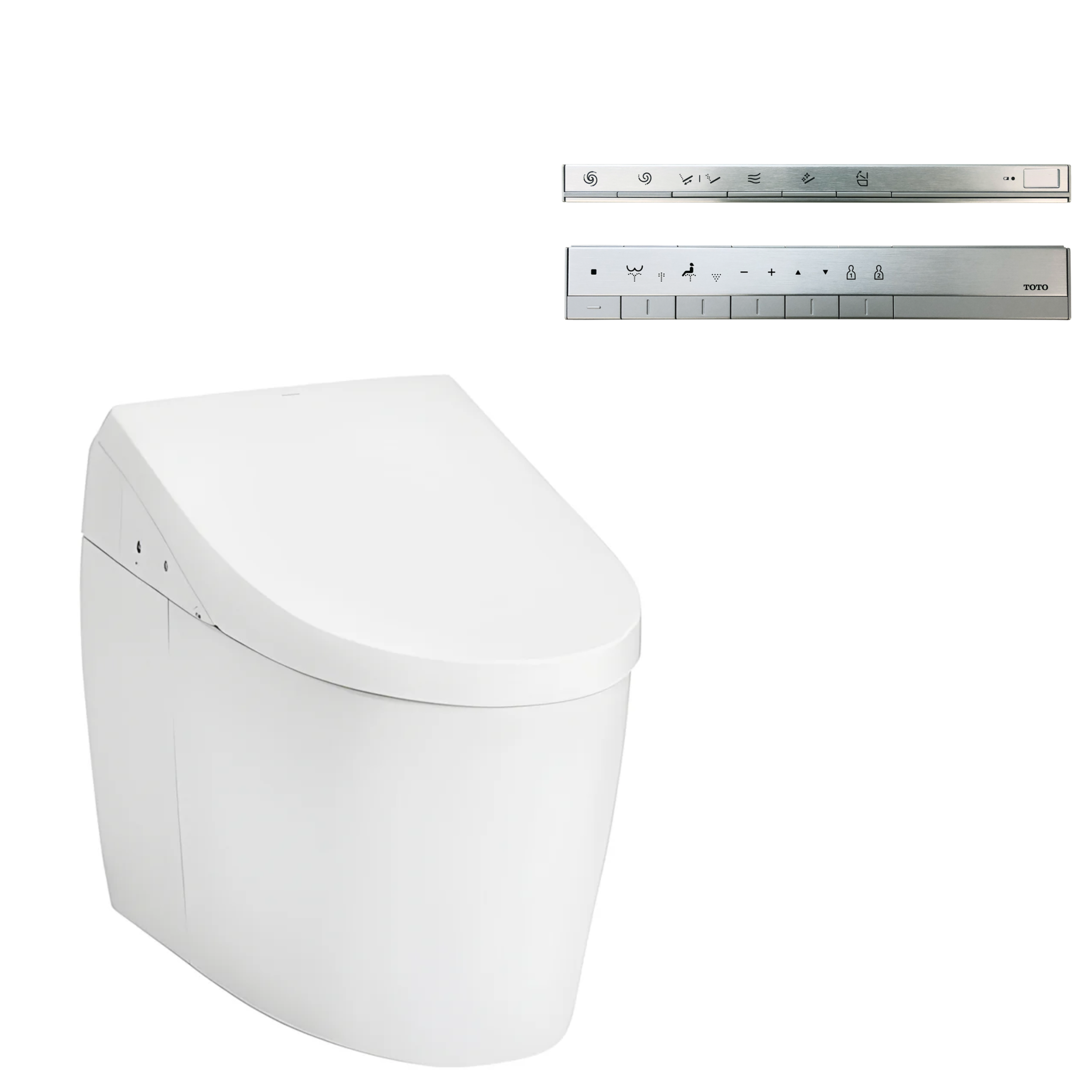 TOTO NEOREST AH INTEGRATED TOILET AND WASHLET W/ REMOTE CONTROL PACKAGE ELONGATE GLOSS WHITE