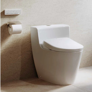TOTO ONE-PIECE RIMLESS TOILET AND S5 WASHLET W/ REMOTE CONTROL PACKAGE ELONGATED GLOSS WHITE