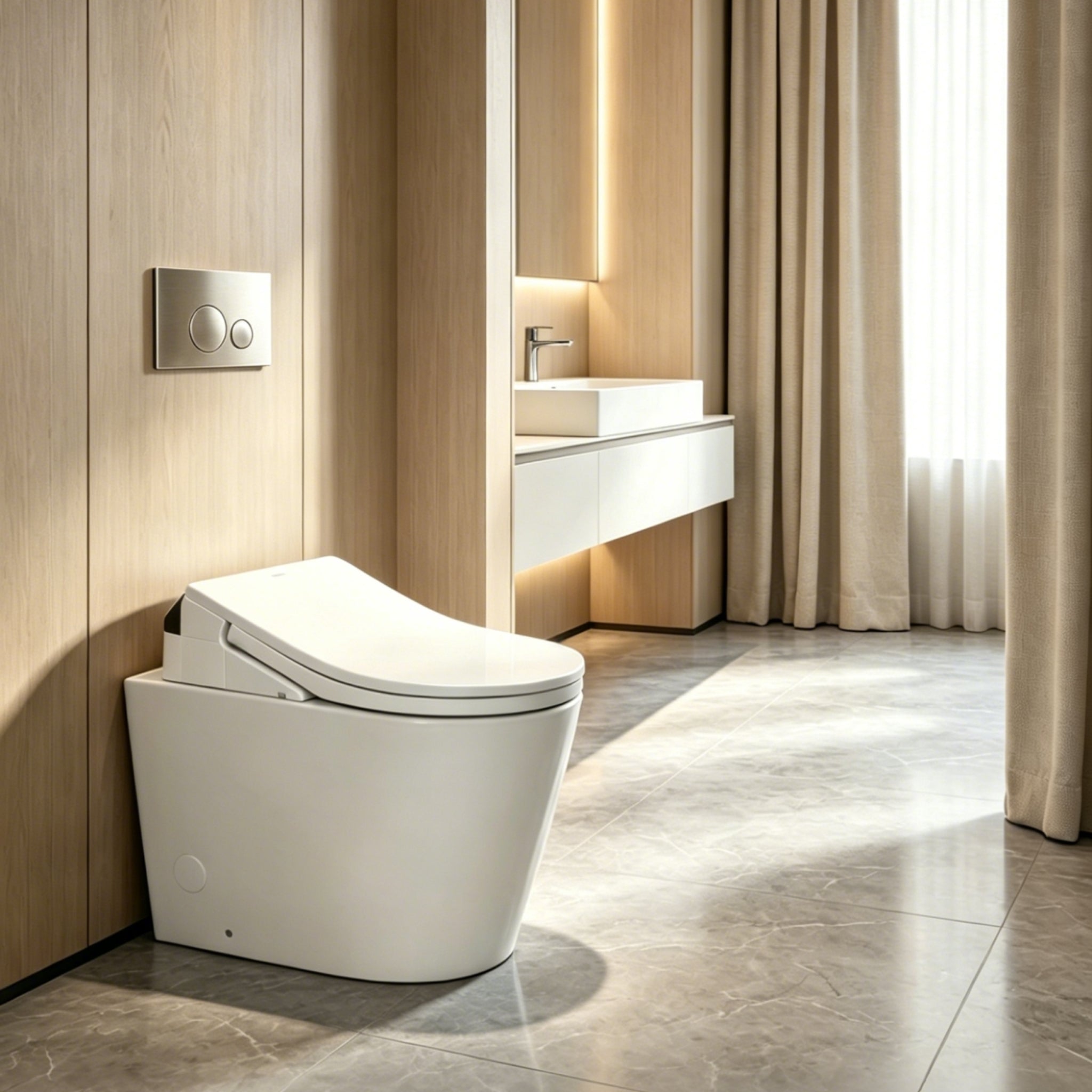 TOTO RX WASHLET W/ REMOTE CONTROL AND B&H DARA WALL FACED TOILET PACKAGE D-SHAPE GLOSS WHITE