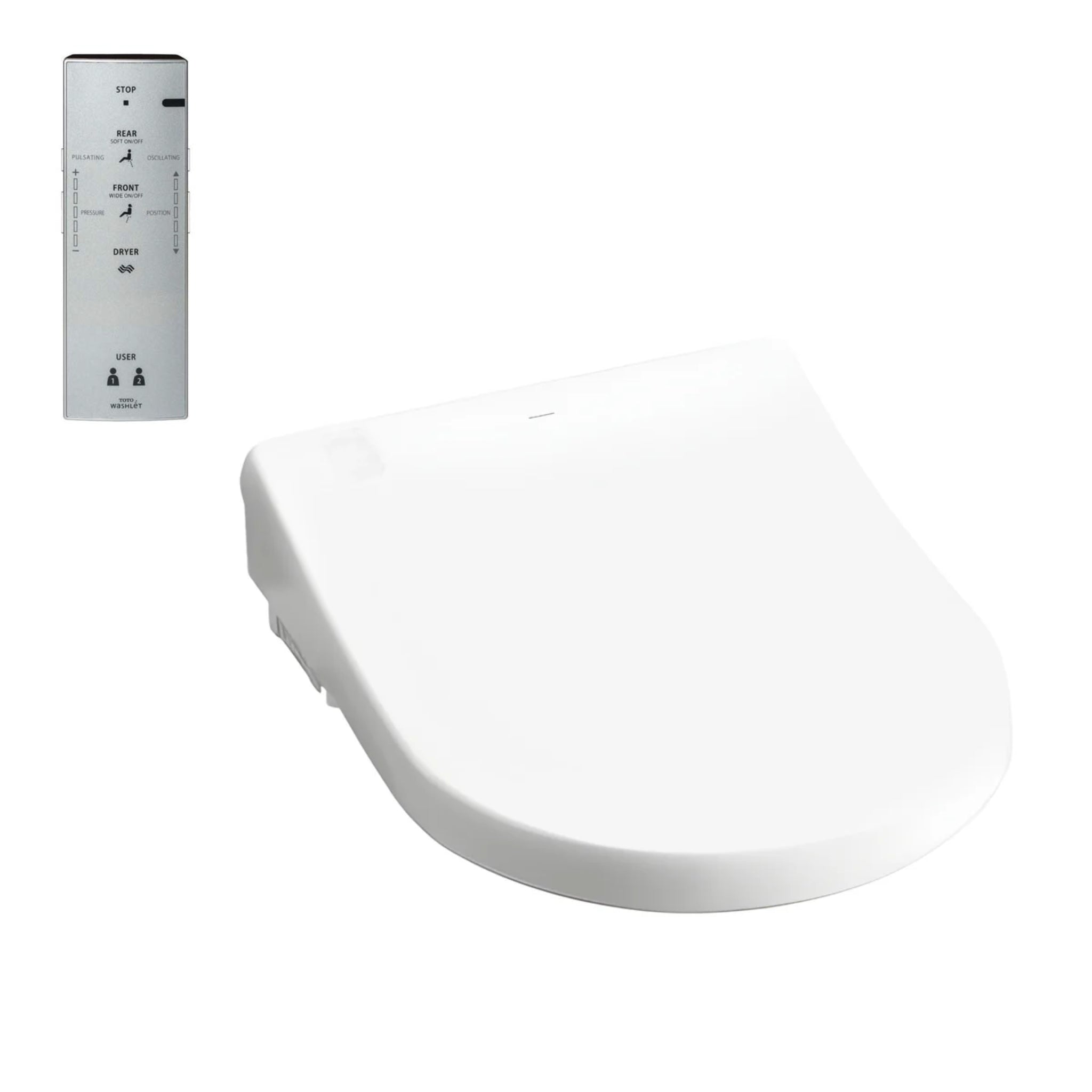 TOTO S7 WASHLET WITH REMOTE CONTROL AND AUTOLID D-SHAPE GLOSS WHITE