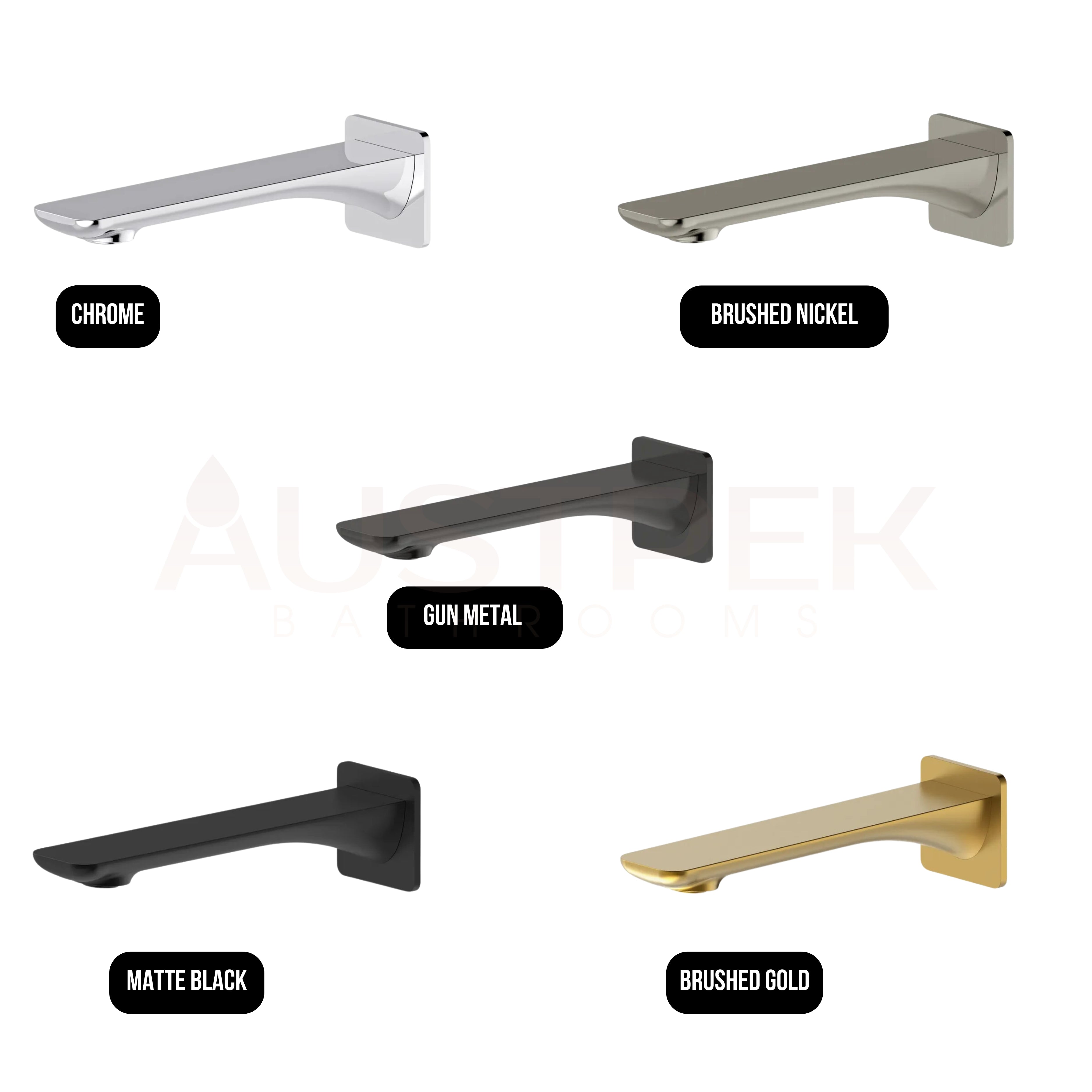 OSKAR BATH SPOUT 207MM GUN METAL