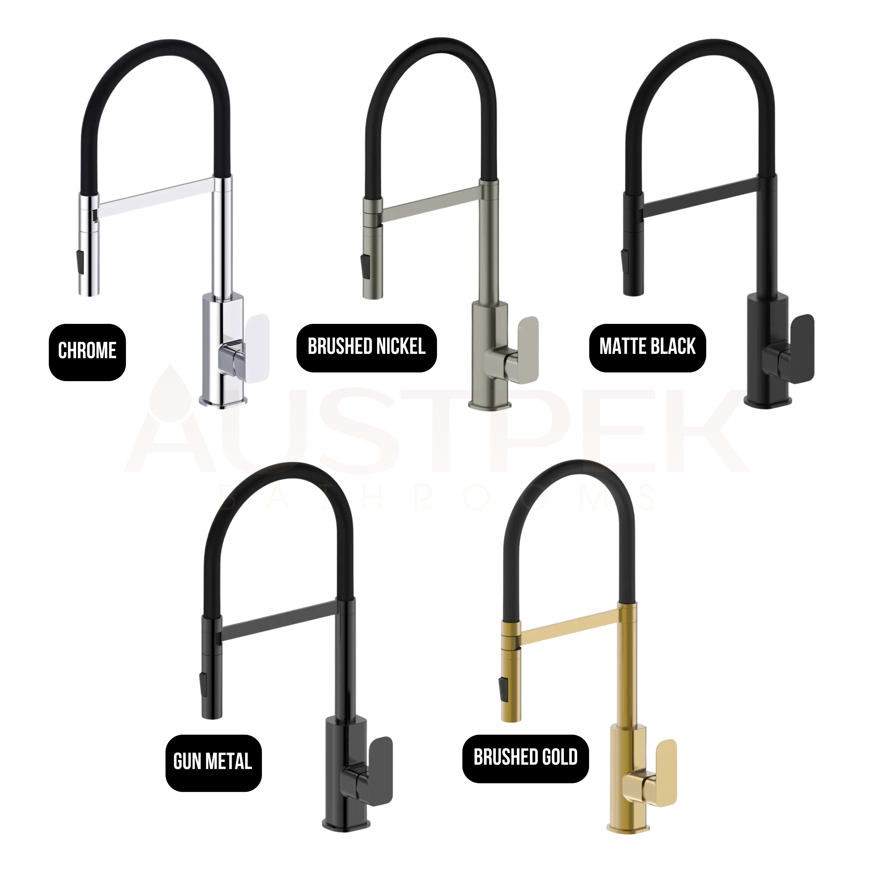 OSKAR PULL OUT SINK MIXER 565MM MATTE BLACK