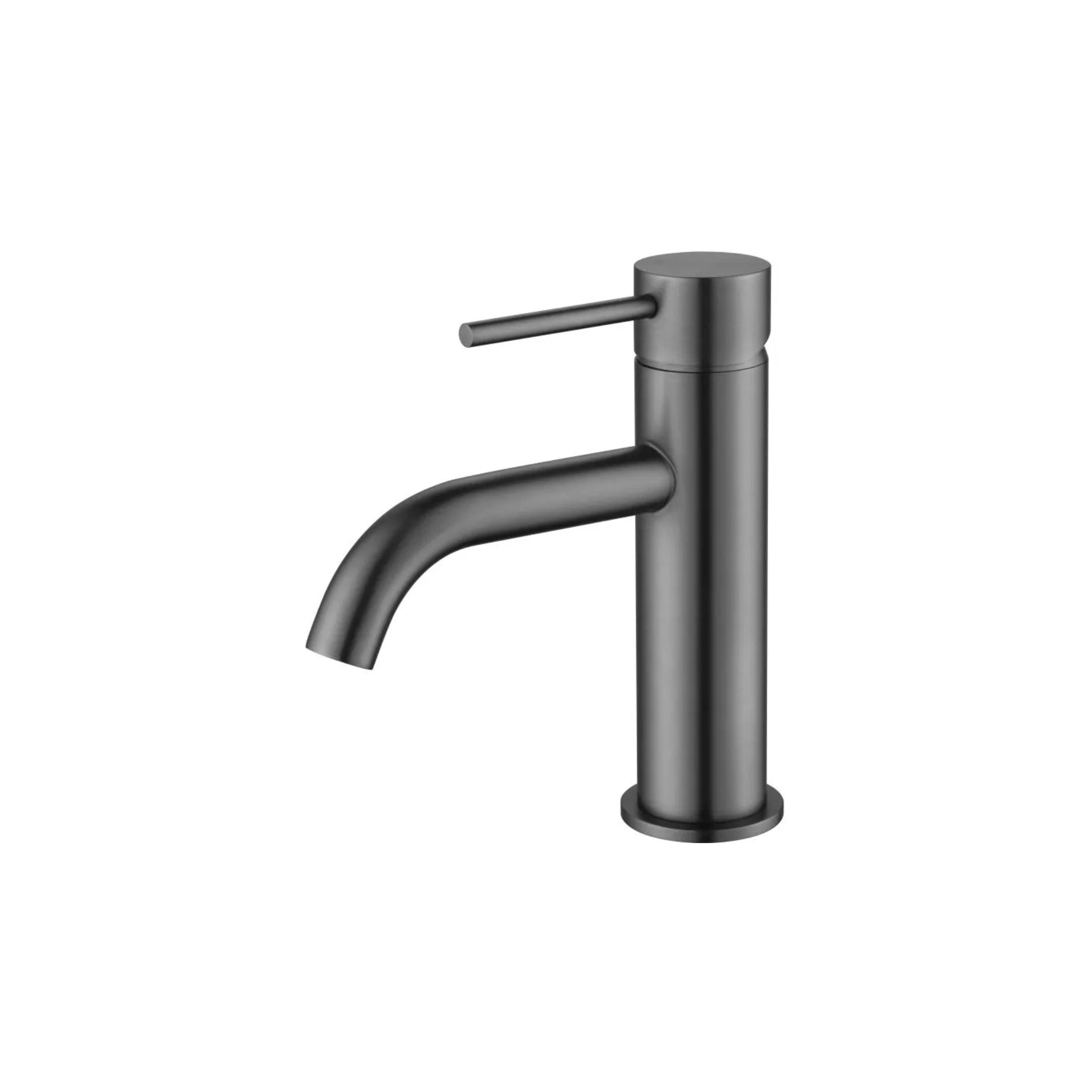 VITO BASIN MIXER WITH CURVED SPOUT GUN METAL