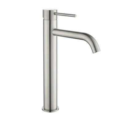 VITO TALL BASIN MIXER WITH CURVED SPOUT BRUSHED NICKEL