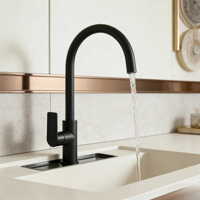 VITO KITCHEN SINK MIXER 377MM MATTE BLACK