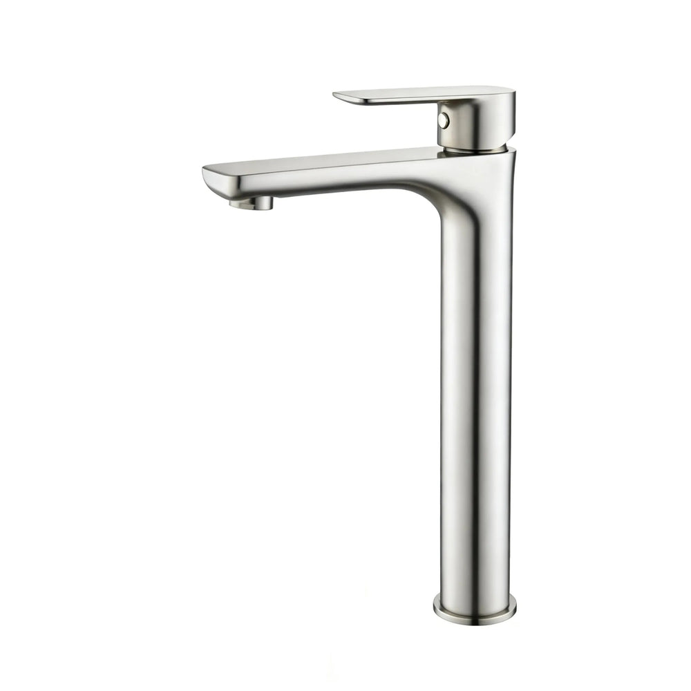 VITO TALL BASIN MIXER WITH FLAT SPOUT BRUSHED NICKEL